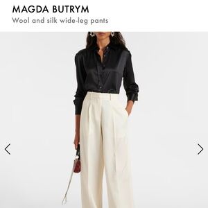 New MAGDA BUTRYM  wool and silk wide-leg pants SIZE 40 (8 us)
